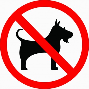 Ženklas "Su šunimi įeiti draudžiama"