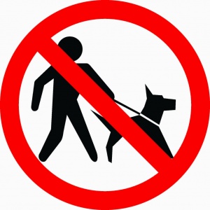 Ženklas "Šunis vedžioti draudžiama"